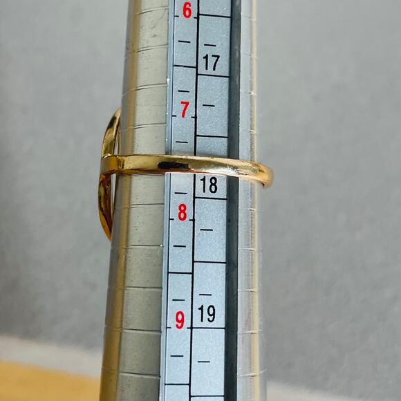 Quarter Moon Cut Out Gold Tone Ring Size 7.5 - Picture 5 of 5